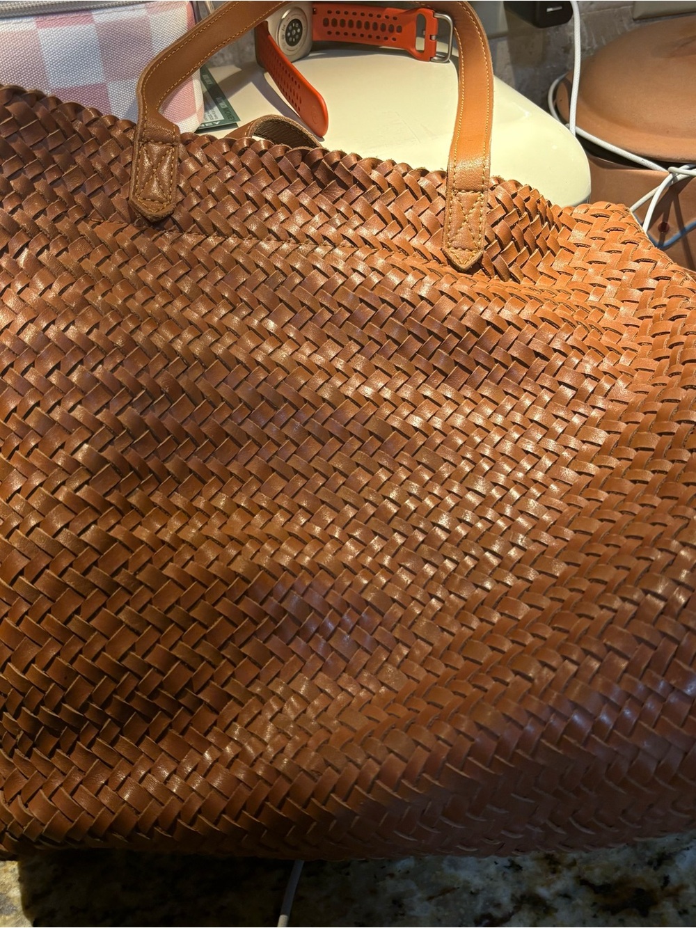 Madewell Brown Woven Leather Tote - Picture 3 of 13